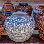 stock photo of colorful pottery