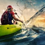 Kayaker action photo for stock photography