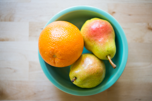 Stock photo showing an overhead view of an orange